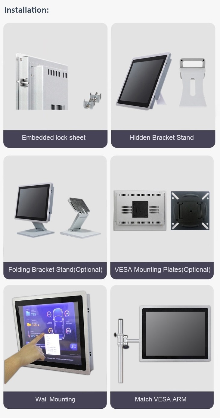 A series of different types of GK-NWY-21FAND 21" IP65 Android Panel PC/HMI for IoT & Industrial Applications and monitors.
