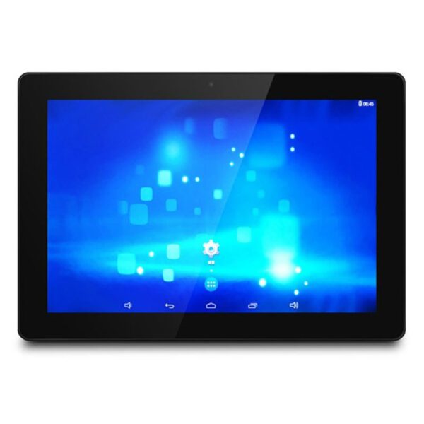 A GK-Y1020-LAN 10.1" Android VESA Wall Mount Tablet with built-in Ethernet PoE with a blue background.