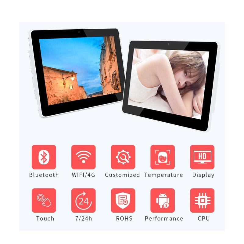 An GK-BVS156A-POS 15.6" Android PoE OEM AIO for POS and Kitchen Display System with a woman's face on it.