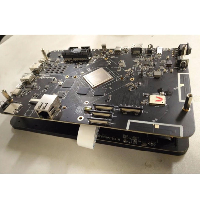 A GK-SBC-RK3399-Pro High Performance RK3399 Pro for Machine Intelligence & AI Apps with a lot of electronics on it.