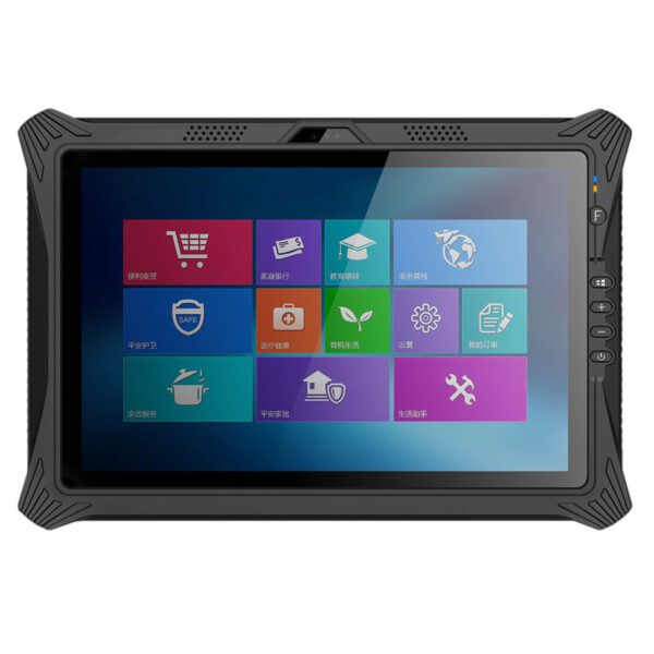A GK-ST10UW-I7 10" Rugged Windows I7 tablet with barcode reader hot swap battery.