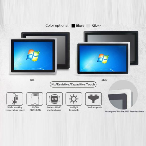 Introducing the GKNWYWIN12 12" IP65 front waterproof Windows embedded industrial panel pc, a versatile tablet pc that comes with a range of unique windows options.