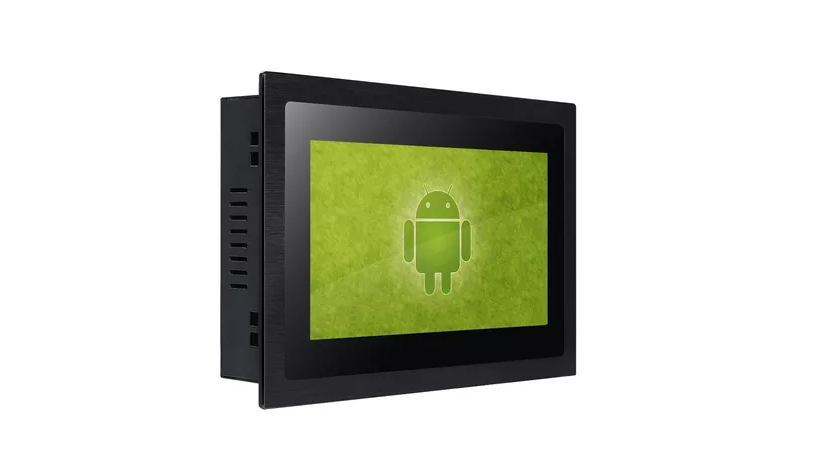 Android Wall Mount PoE Tablet with a white background