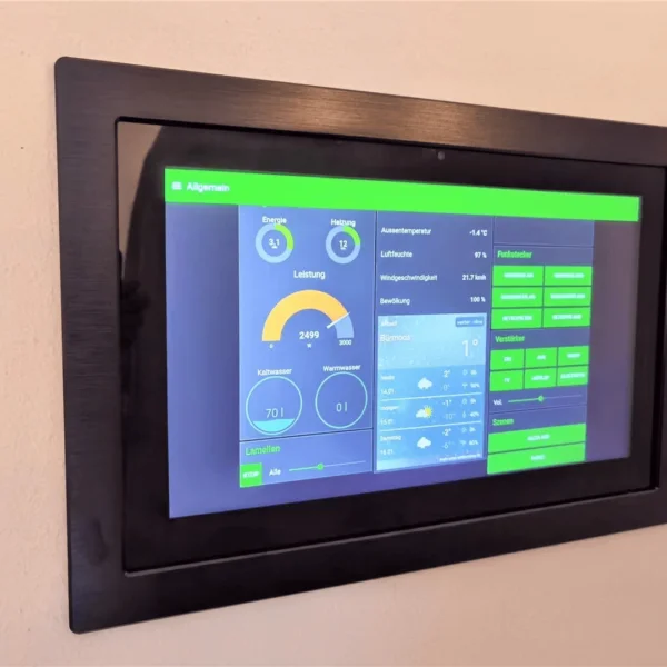 A wall-mounted GKQR101N 10.1" Android PoE tablet.