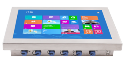 A GK-HMI-WIN-IP67-21 with windows 8 on it featuring a 21" IP67 industrial panel.