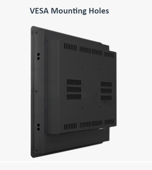 This GK-IND-IP67-WIN10 10-inch IP67 waterproof Windows industrial panel PC HMI features Vesa mounting holes.
