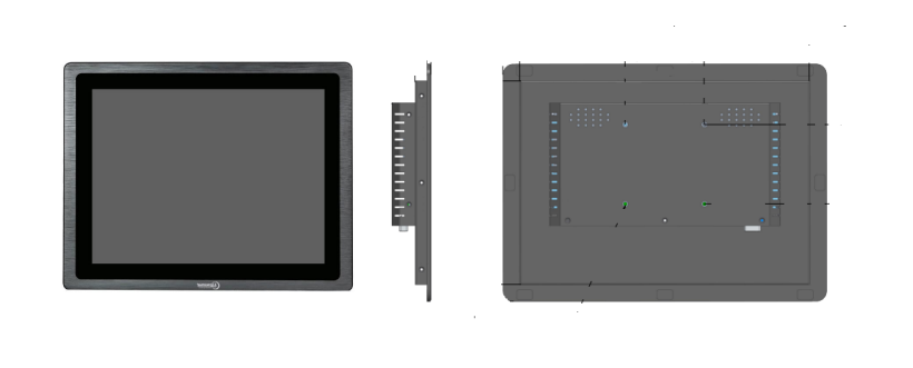 A GKQR101N 10.1" Android PoE in wall flush or recessed wall mount tablet pc for Digital Signage, Home Automation & Meeting Room Scheduling with a screen and a keyboard.