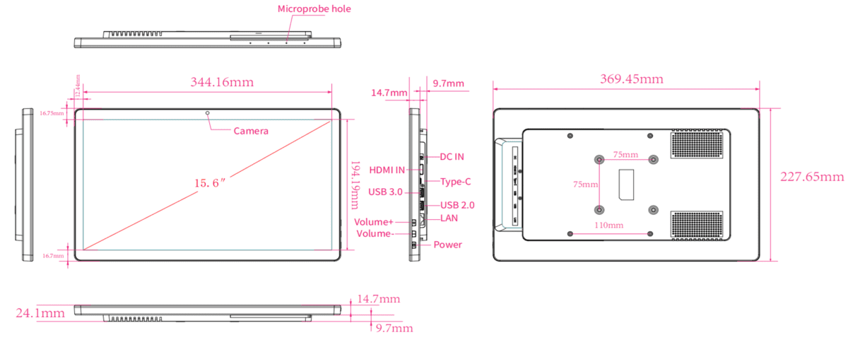 WF1585T Dimensions